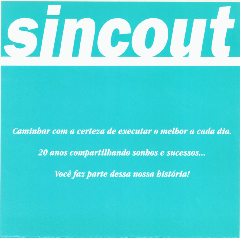 Convite 20 anos Sincout - Verso